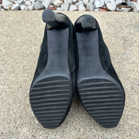 SALE Nine West Genuine Leather Suede High Heel Platform Boots Booties - Picture 6 of 10